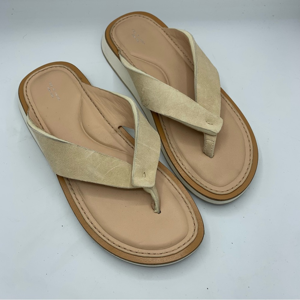 Rag & Bone Women's Parker Beige Nubuck Flip Flops Sandals 8.5 /38.5 summer beach